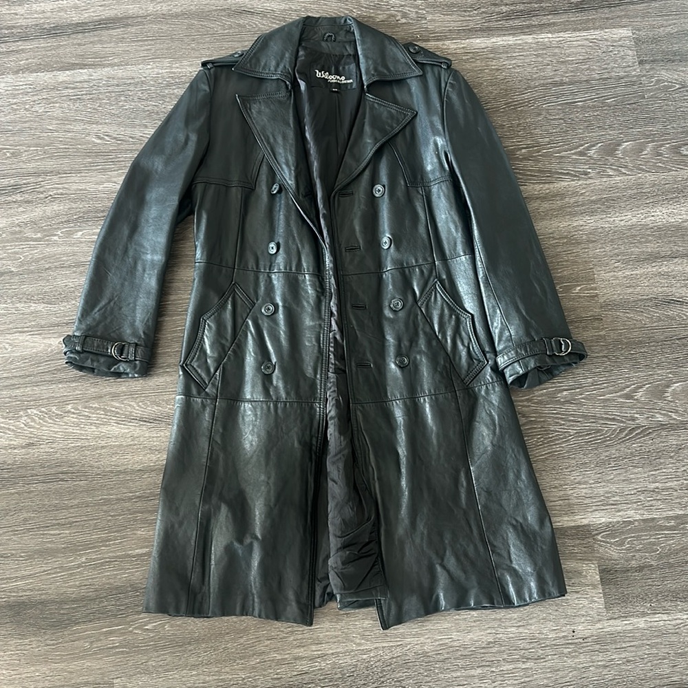 Wilson’s Leather Black Trench Coat
